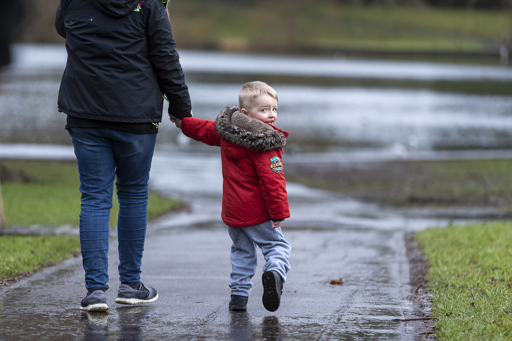 Toddler with parent